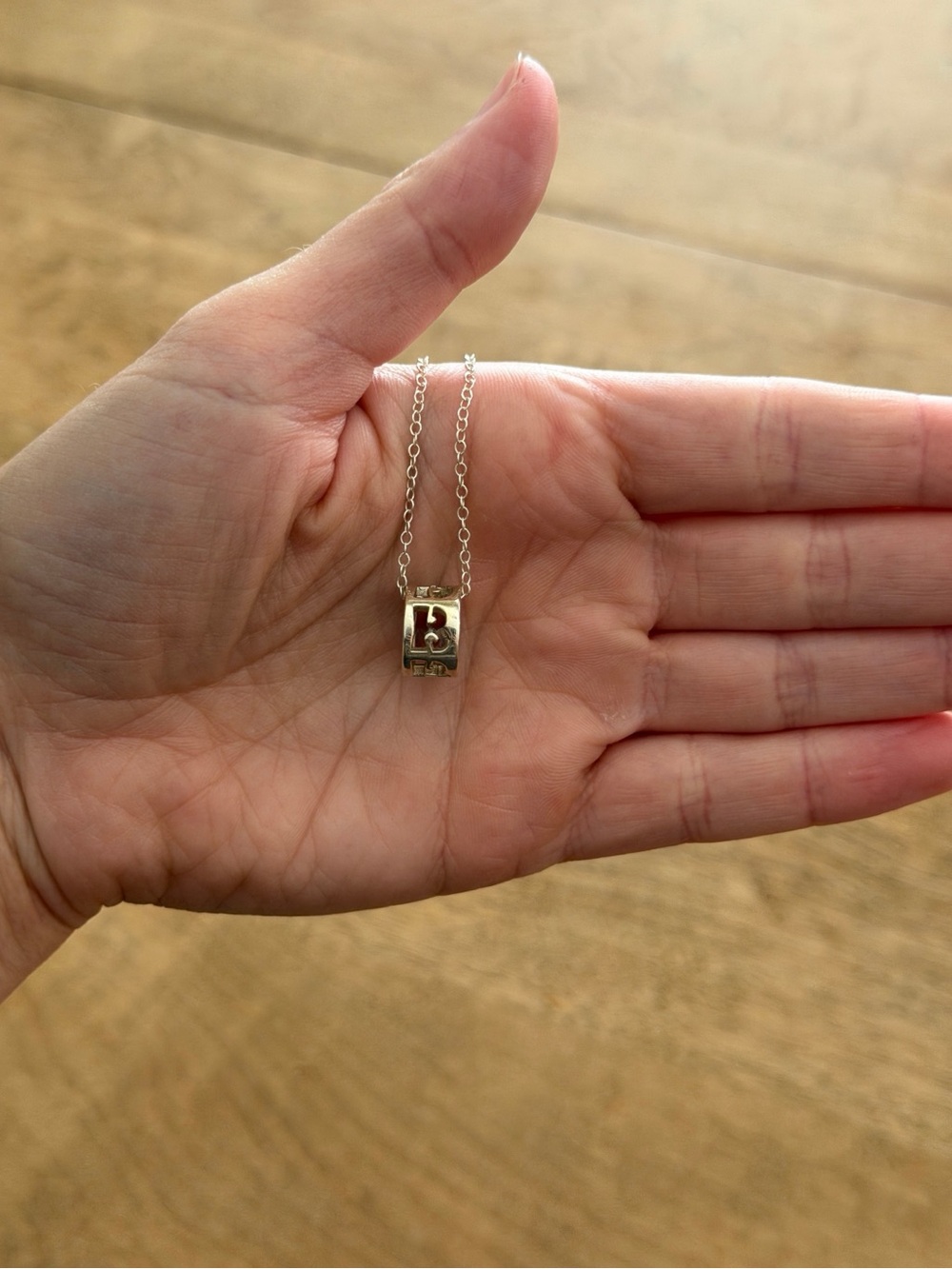 Polished Silver 'B' Initial Bar Necklace - Women Jewelry